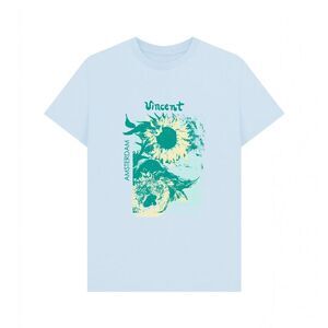 Apoh Unisex Adult Sunflowers Vincent Van Gogh T-Shirt / Sky Blue